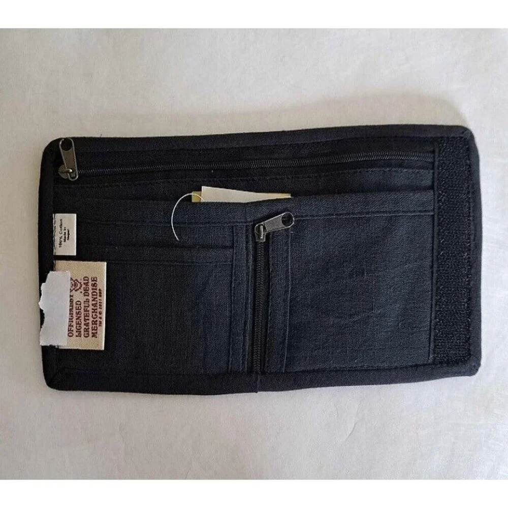 New Grateful Dead Skull Wallet Trifold Brown & Yellow Steal Your Face Licensed - Picture 2 of 5